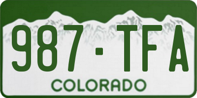 CO license plate 987TFA