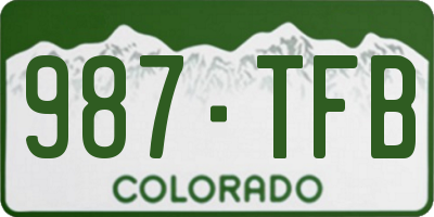 CO license plate 987TFB