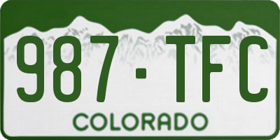 CO license plate 987TFC