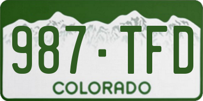 CO license plate 987TFD