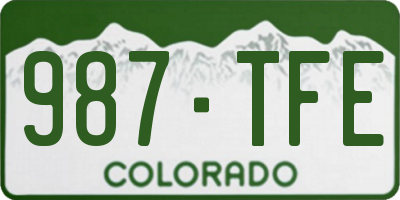 CO license plate 987TFE