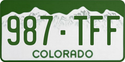 CO license plate 987TFF