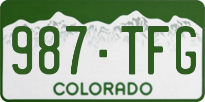 CO license plate 987TFG