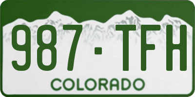 CO license plate 987TFH