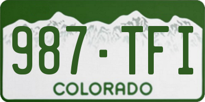 CO license plate 987TFI
