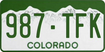CO license plate 987TFK