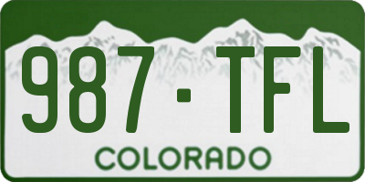 CO license plate 987TFL