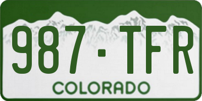 CO license plate 987TFR