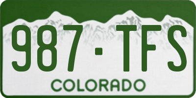 CO license plate 987TFS