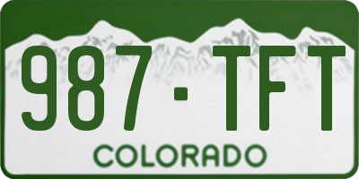 CO license plate 987TFT