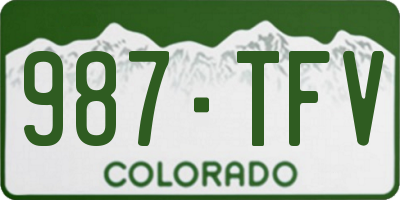 CO license plate 987TFV