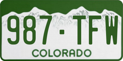 CO license plate 987TFW