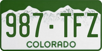 CO license plate 987TFZ