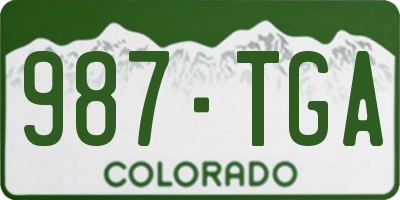 CO license plate 987TGA