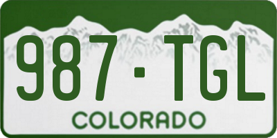 CO license plate 987TGL