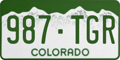 CO license plate 987TGR