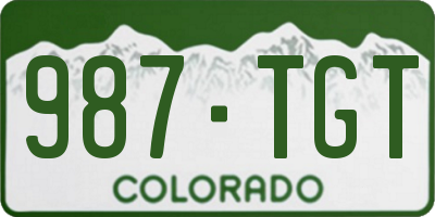 CO license plate 987TGT