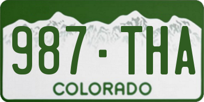 CO license plate 987THA