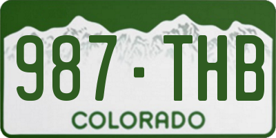 CO license plate 987THB