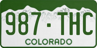 CO license plate 987THC