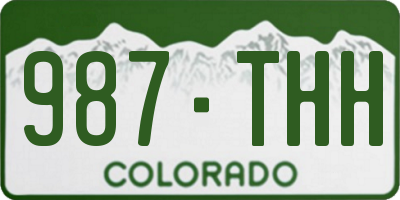 CO license plate 987THH
