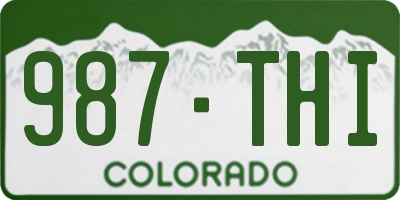CO license plate 987THI