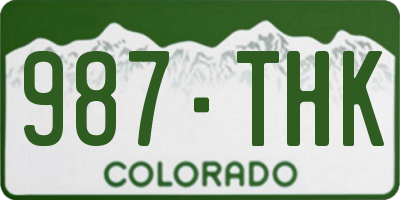 CO license plate 987THK