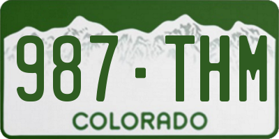 CO license plate 987THM