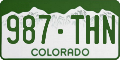 CO license plate 987THN