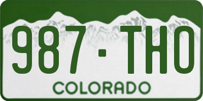 CO license plate 987THO