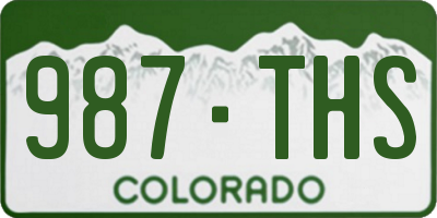 CO license plate 987THS