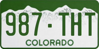 CO license plate 987THT