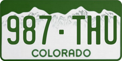 CO license plate 987THU
