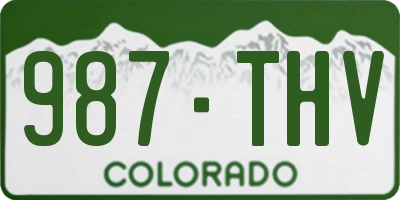 CO license plate 987THV
