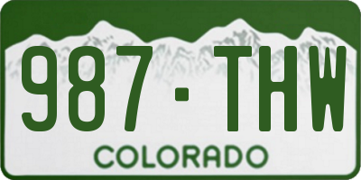 CO license plate 987THW