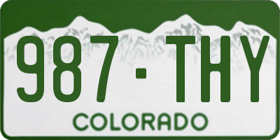 CO license plate 987THY