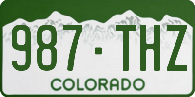 CO license plate 987THZ