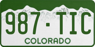 CO license plate 987TIC