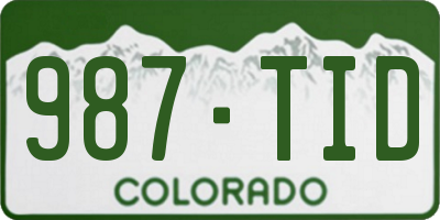 CO license plate 987TID