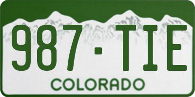 CO license plate 987TIE