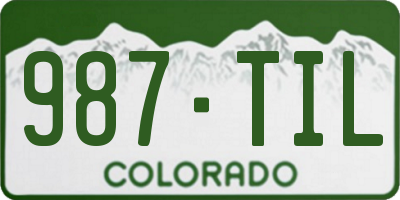 CO license plate 987TIL