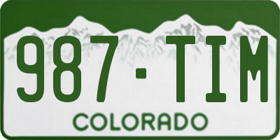 CO license plate 987TIM
