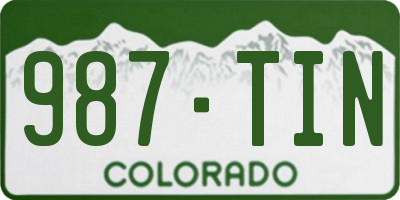 CO license plate 987TIN
