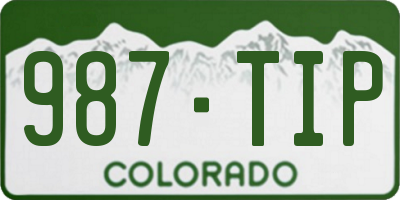 CO license plate 987TIP