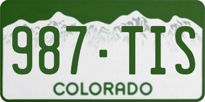 CO license plate 987TIS