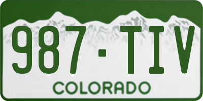 CO license plate 987TIV