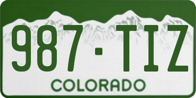 CO license plate 987TIZ