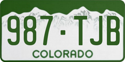CO license plate 987TJB