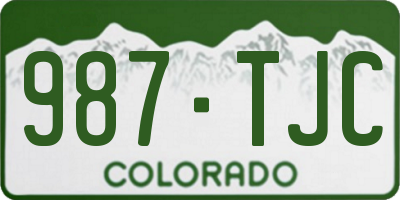 CO license plate 987TJC