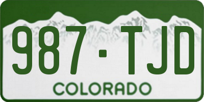 CO license plate 987TJD